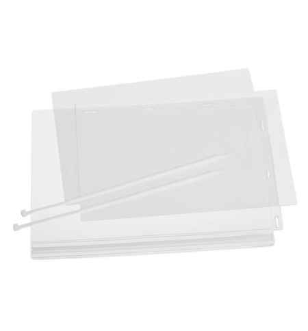 POCHETTE AFFICHAGE EXTERIEUR FIX. SERRE CABLE A4 - LOT DE 5