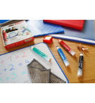 CRAYON WHITEBOARD STABILO MARKER DRY POCHETTE 4 ASS + TAILLE CRAYON