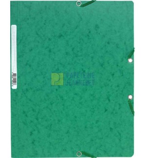 CHEMISE CARTE LUSTREE A ELASTIQUES SANS RABATS 240x320mm - VERTE