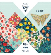 PAPIER ORIGAMI 60 FEUILLES 15 X 15 CM JARDIN FRUITE