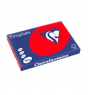 RAMETTE 250F REPRO CLAIREFONTAINE 120G A3 ROUGE CORAIL