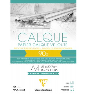 PAPIER CALQUE 210X297 90G / BLOC 50F