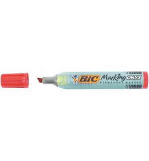 MARQUEUR PERMANENT BIC ONYX 1591 ROUGE - POINTE BISEAU