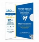 PAPIER DESSIN BLANC A GRAIN 240X320 180G/POCH12F