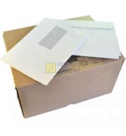 500 ENVELOPPES 162X229mm PAPIER RECYCLE BLANC 80G FENETRE