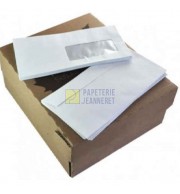 500 ENVELOPPES 110X220mm PAPIER RECYCLE BLANC 80G FENETRE