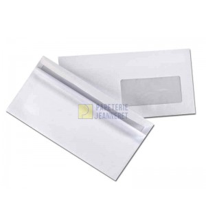 500 ENVELOPPES BLANCHES 110X220mm 80G FENETRE 45 AUTOCOLLANTES