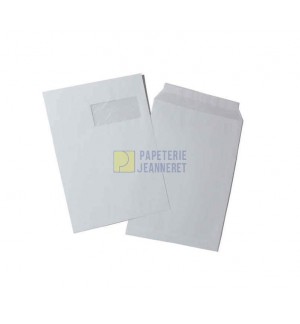 250 POCHETTES BLANCHES 229X324mm FENETRE AUTOADHESIVES