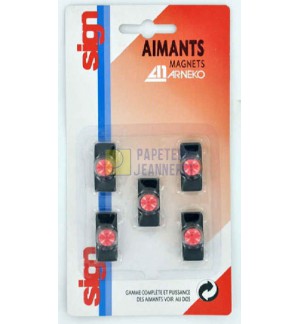 AIMANTS 15X27mm ROUGES - PAQUET DE 5