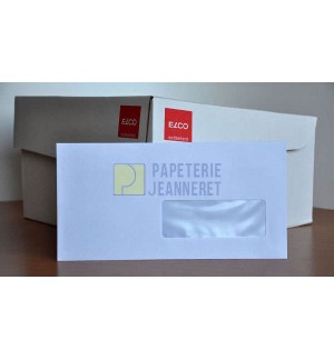 500 ENVELOPPES BLANCHES 110X220mm FENETRE 35 80G AUTOADHESIVES