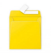 ENVELOPPE 165X165mm JAUNE SOLEIL AUTO ADHESIVE 120G - PAQUET DE 50