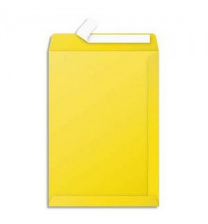 POCHETTE 229X324mm JAUNE SOLEIL AUTO ADHESIVE 120G - PAQUET DE 50