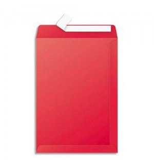 POCHETTE 229X324mm ROUGE GROSEILLE AUTO ADHESIVE 120G - PAQUET DE 50