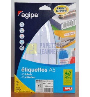 ETIQUETTES AUTOCOLLANTES 48.5X18.5mm - PAQUET DE 448