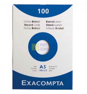 FICHES BRISTOL 148X210 BLANC UNI / PAQ 100