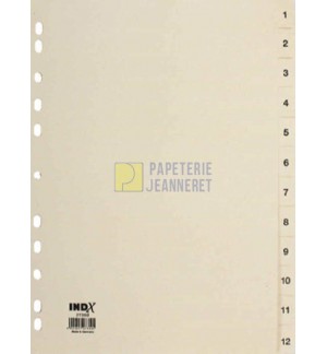 INTERCALAIRES CARTE RECYCLEE 1 A 12