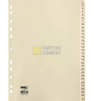 INTERCALAIRES CARTE RECYCLEE 1 A 31