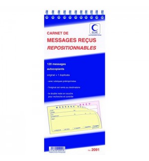 BLOC MESSAGES ELVE 120 DUPLI REPOSITIONNABLES