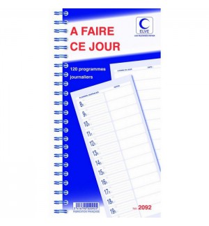 BLOC 120 PROGRAMMES A FAIRE CE JOUR 297X140mm