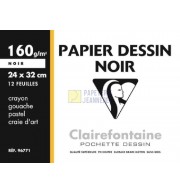 PAPIER DESSIN NOIR 240X320 160G / POCH 12F