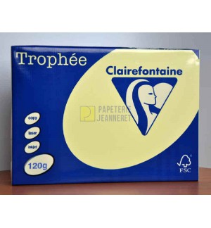 RAMETTE 250 FEUILLES Papier universel Clairefontaine Trophée A4 120g canari