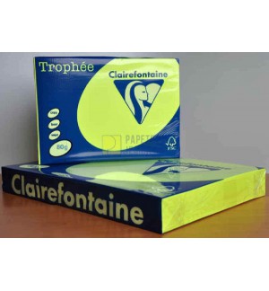 RAMETTE 500F REPRO CLAIREFONTAINE 80G A4 JAUNE FLUO