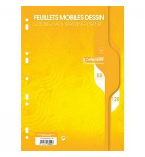 FEUILLETS MOBILES DESSIN A4 120G - PAQUET DE 80