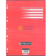 FEUILLETS MOBILES SEYES 80 G ROSE A4 / PAQ 50