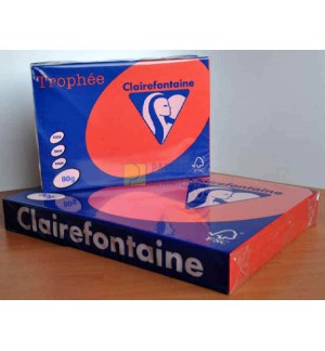 RAMETTE 500F REPRO CLAIREFONTAINE 80G A4 ROUGE CORAIL