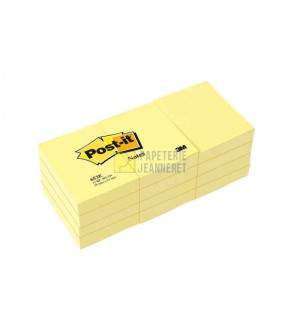 POST-IT 38X51mm JAUNE PASTEL - PAQUET DE 12