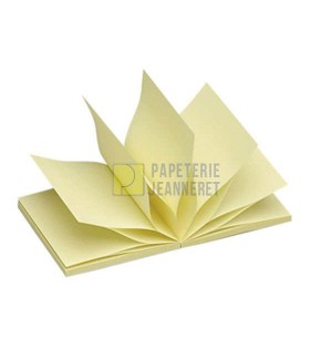 BLOC TYPE POST IT JAUNE 75X75mm ZIG ZAG NOTES