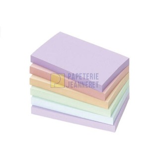 BLOC TYPE POST IT 75X125mm PASTEL ASSORTIS - PAQUET DE 6