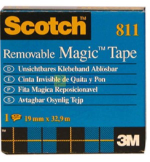 ADHESIF INVISIBLE REPOSITIONNABLE SCOTCH 811 19X33mm