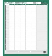 Planning perpétuel hebdomadaire réutilisable - 60 x 50 cm - HEURE PAR HEURE SUR 7 JOURS
