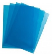 POCHETTES COIN LISSES 14/100° BLEUES - PAQUET DE 10