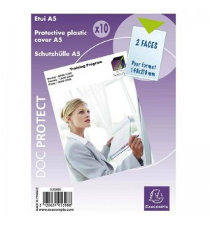 ETUIS EN PVC 15/100° 148X210mm A5 - SACHET DE 10