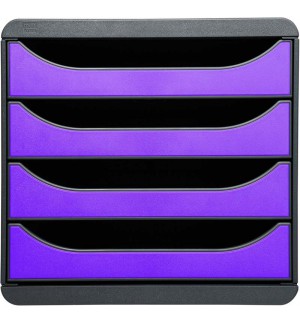 MODULE BIG BOX 4 TIROIRS - GRIS / VIOLET