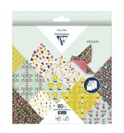 PAPIER ORIGAMI 3 FORMATS 60 FEUILLES FLEURS