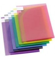 CHEMISE A4/A3 DOUBLE POCHE - PAQUET DE 12 COLORIS ASSORTIS