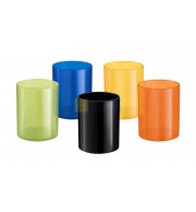POT A CRAYONS PLASTIQUE JAUNE