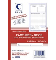 MANIFOLD FACTURES/DEVIS AUTO-ENTREPRENEURS A5 DUPLI