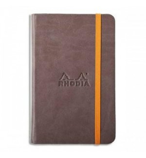 CARNET RHODIARAMA RIGIDE 90x140mm TAUPE 192 PAGES LIGNEES