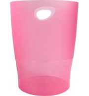 CORBEILLE A PAPIER TRANSLUCIDE 15 L FRAMBOISE