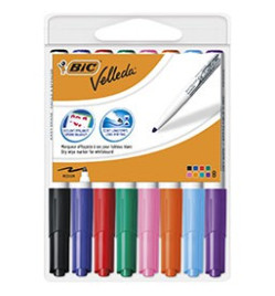 FEUTRES EFFACABLES A SEC BIC JUNIOR 1741 - POCH DE 8 ASSORTIS