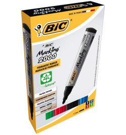 MARQUEURS PERMANENTS BIC 2000 POINTE OGIVE - POCHETTE DE 4 ASSORTIS