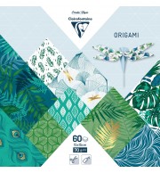PAPIER ORIGAMI 60 FLLES 15 X 15 cm VEGETAL CHIC