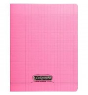 CAHIER POLYPRO 24X32cm SEYES 96P 90G - ROSE