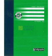 CAHIER RECYCLE PIQURE 17X22cm 48P BROUILLON SEYES 56G