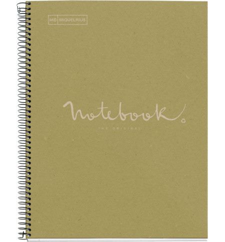 CAHIER NOTEBOOK MIQUELRIUS RECYCLE A4 SPIRALES 160P VERT