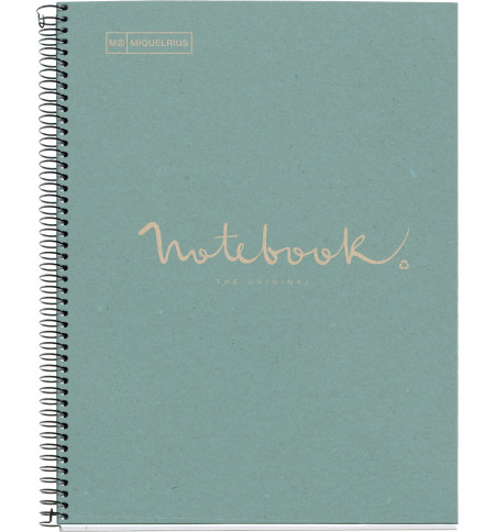 CAHIER NOTEBOOK MIQUELRIUS RECYCLE A4 SPIRALES 160P BLEU